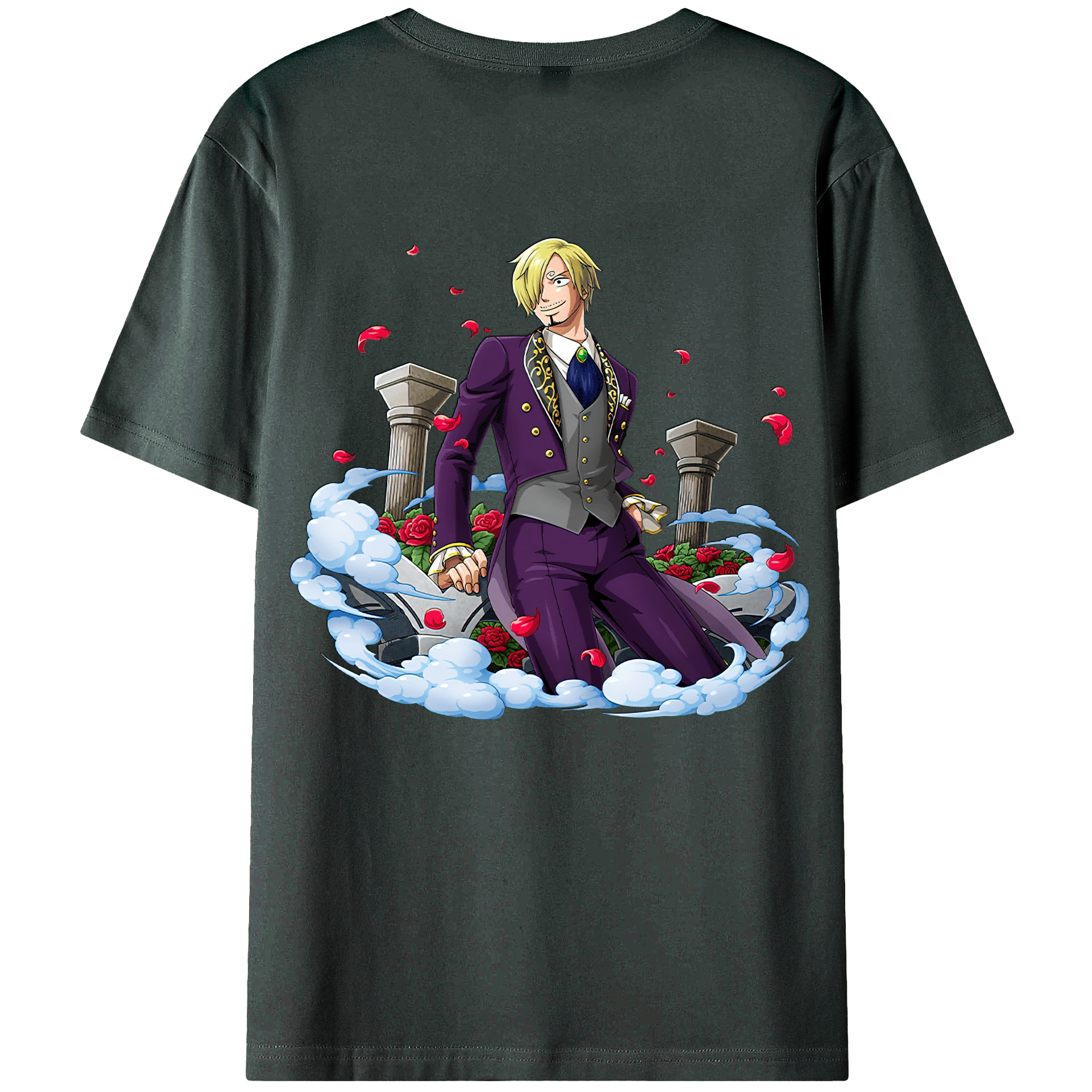 （画像用） ワンピース サンジ ONE PIECE Sanji 綿100％ メンズ半袖Tシャツ（バックプリント） 通気性
